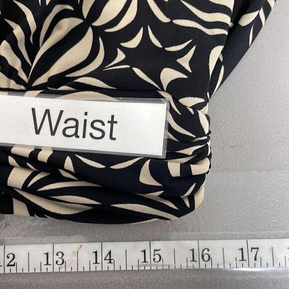 Evan Picone Dress Sleeveless Midi V-Neck Geometric Print Black Tan Size 16 - Picture 15 of 16